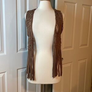 NWT H&M Brown Fringe Overlay Size XS/S